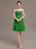 Sweetheart Chiffon A-line Short Bridesmaid Dresses