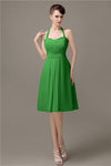 Halter A-line Chiffon Simple Backless Bridesmaid Dresses