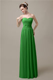 Sweetheart A-line Simple Chiffon Floor-Length Long Bridesmaid Dresses