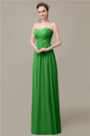 Simple A-line Chiffon Sweetheart Floor-Length Long Bridesmaid Dresses.