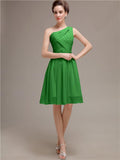 Pretty One-shoulder A-line Knee-Length Bridesmaid Dresses