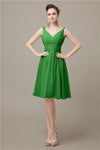 Elegant V-neck  A-line Knee-Length Bridesmaid Dresses