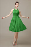 Halter  A-line Knee-Length Chiffon Bridesmaid Dresses