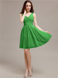 V-Neck Short A-Line Bridesmaid Dresses