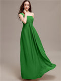 A-line One-shoulder Long Chiffon Bridesmaid Dresses