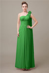 One Shoulder Chiffon A-line Floor-Length Bridesmaid Dresses