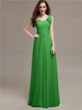 Elegant A-line One-Shoulder With Flowers Floor-Length Bridesmaid Dresses