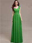 A-line One-Shoulder With Flowers Floor-Length Bridesmaid Dresses