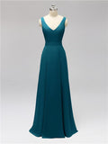 Fashion A-line V-neck Chiffon Bridesmaid Dresses