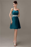 Spaghetti Straps Sweetheart A-line Chiffon Appliques Bridesmaid Dresses