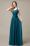 Pretty A-line Chiffon Hatler Floor-Length Bridesmaid Dresses