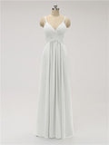 A-line Spaghetti Strap Chiffon Floor Length Bridesmaid Dresses