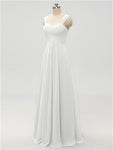 A-line Strap Chiffon Floor Length Long Bridesmaid Dresses