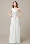 One-Shoulder A-line Sleeveless Floor-Length Bridesmaid Dresses