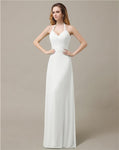 Halter Chiffon A-line Sleeveless Floor-Length Bridesmaid Dresses