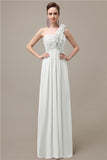 Simple A-line One-Shoulder Floor-Length Chiffon Bridesmaid Dresses