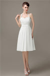 Halter A-line Chiffon Simple Backless Bridesmaid Dresses