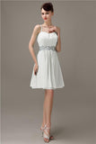 Spaghetti Straps Sweetheart A-line Chiffon Appliques Bridesmaid Dresses