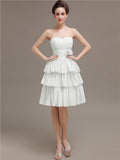 Sweetheart Pleats A-line Short Bridesmaid Dresses