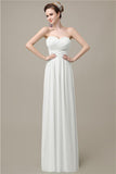 A-line Chiffon Sweetheart Floor-Length Long Bridesmaid Dresses