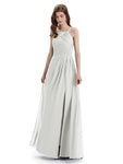 Charming Halter Side Slit Floor Lenght Bridesmaid Dresses