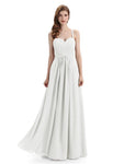 Elegant Spaghetti Strap Sweetheart Floor Length Bridesmaid Dresses