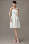 Simple A-line Chiffon One Shoulder Short Bridesmaid Dresses