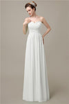 A-line Sweetheart Chiffon Floor-Length Long Bridesmaid Dresses