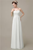 A-line Sweetheart Chiffon Floor-Length Long Bridesmaid Dresses