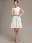 Pretty One-shoulder A-line Knee-Length Bridesmaid Dresses