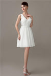 Charming A-line Chiffon V-neck Backless Bridesmaid Dresses