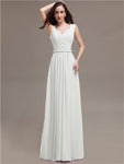 Honest A-line Chiffon Long Bridesmaid Dresses