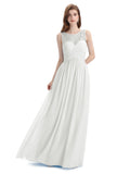 Elegant A-line Chiffon Sleeveless Long Bridesmaid Dresses