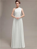 Simple One-shoulder Chiffon Long Bridesmaid Dresses