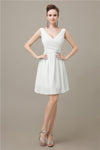 Charming V-neck Chiffon A-line Knee-Length Bridesmaid Dresses