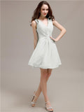 V-Neck Short A-Line Knee length Bridesmaid Dresses