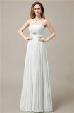 Elegant Straight Chiffon A-line Floor-Length Bridesmaid Dresses