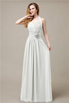 Pretty A-line Chiffon Hatler Floor-Length Bridesmaid Dresses