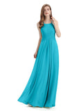 A-line Chiffon Floor-Length Long Bridesmaid Dresses