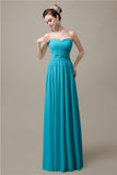 Sweetheart A-line Simple Chiffon Floor-Length Long Bridesmaid Dresses