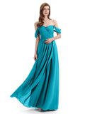 Charming Off-The-Shoulder Sweethert Floor Lenght Bridesmaid Dresses