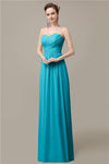 Simple A-line Chiffon Sweetheart Floor-Length Long Bridesmaid Dresses.