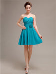 Sweetheart A-Line Short Chiffon Bridesmaid Dresses