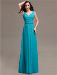 Honest A-line Chiffon Long Bridesmaid Dresses