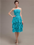 Elegant Strapless Princess A-line Knee-Length Bridesmaid Dresses