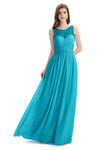 Elegant A-line Chiffon Sleeveless Long Bridesmaid Dresses