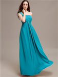 A-line One-shoulder Long Chiffon Bridesmaid Dresses