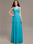 Chiffon Shoulder Strap A-line Floor-Length Bridesmaid Dresses