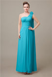 One Shoulder Chiffon A-line Floor-Length Bridesmaid Dresses