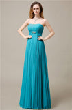 Elegant Straight Chiffon A-line Floor-Length Bridesmaid Dresses